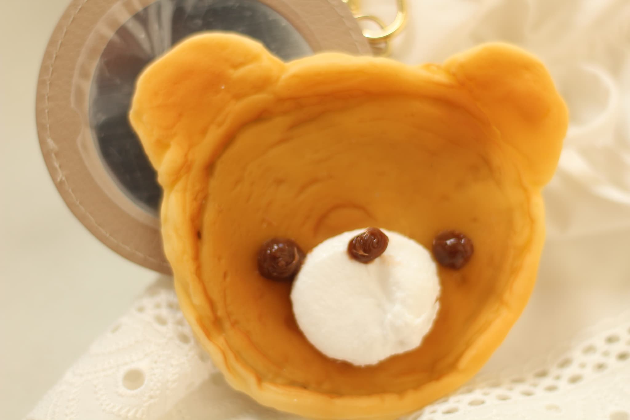 【ネジ式カラビナ付：スライド式ミラー大】くまさんのホットケーキ | 3枚目