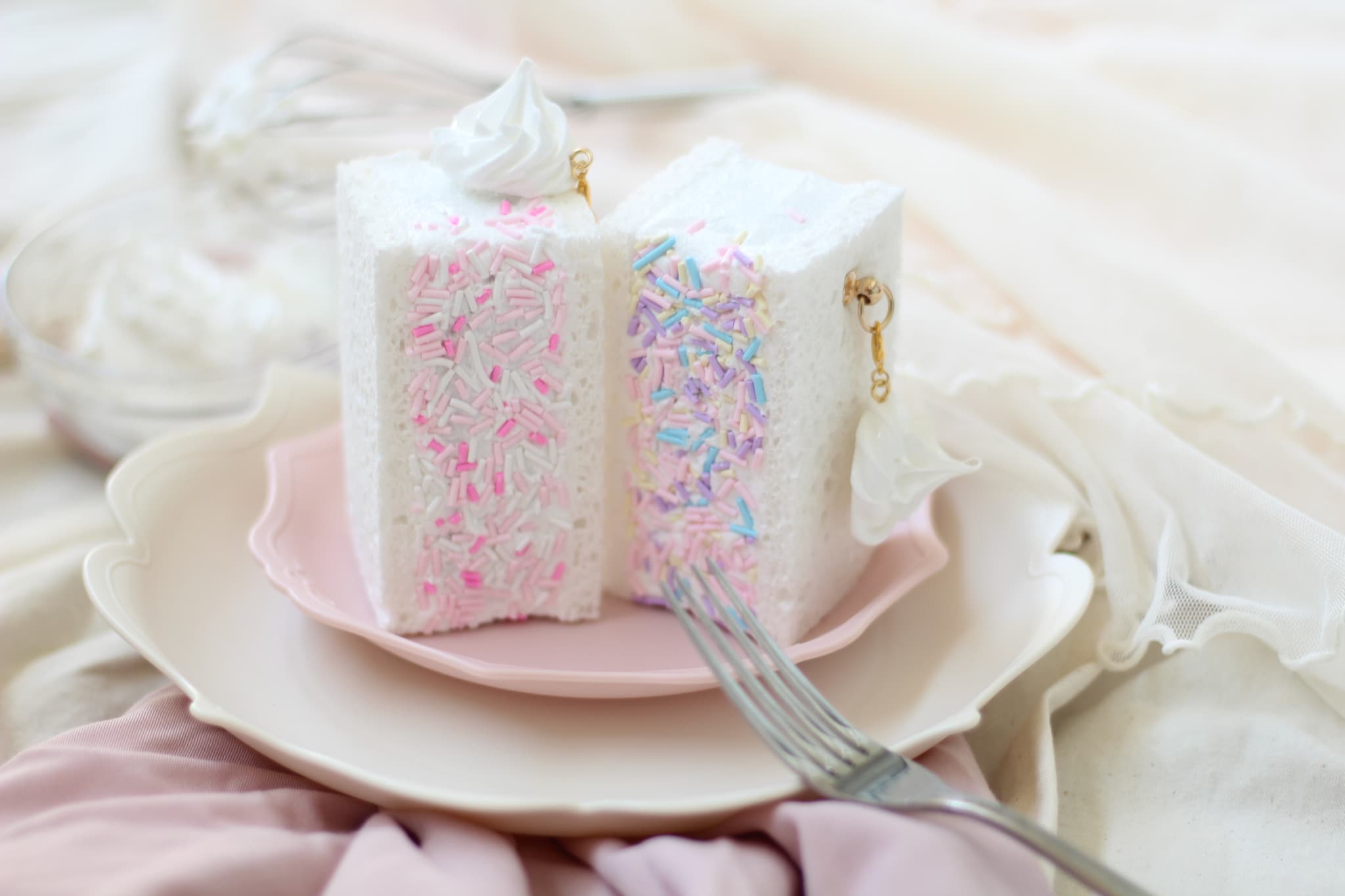 特別価格　【キーリング付きポーチ＆チャーム】チョコスプレー＆生クリームサンドイッチ（パステルミックス） | 4枚目